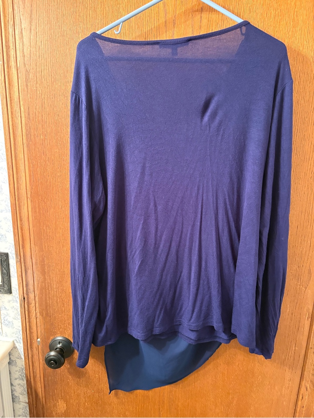 Lisa Rinna Collection Chiffon Angled Top XL blue - Picture 2 of 6